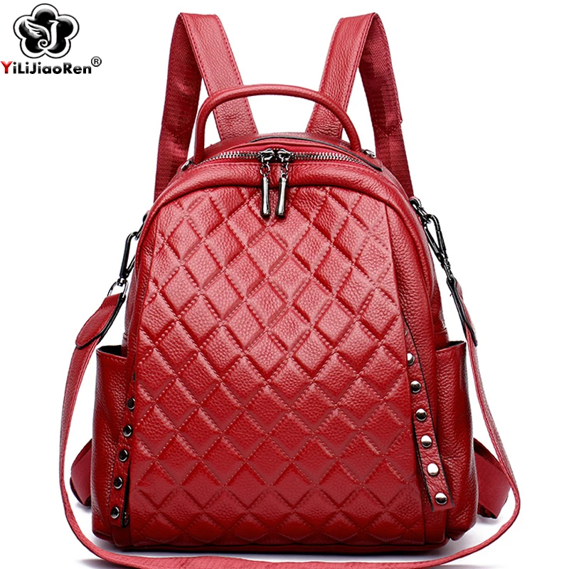 Luxury Bags For School - 정품 가죽 럭셔리 디자이너 격자 무늬