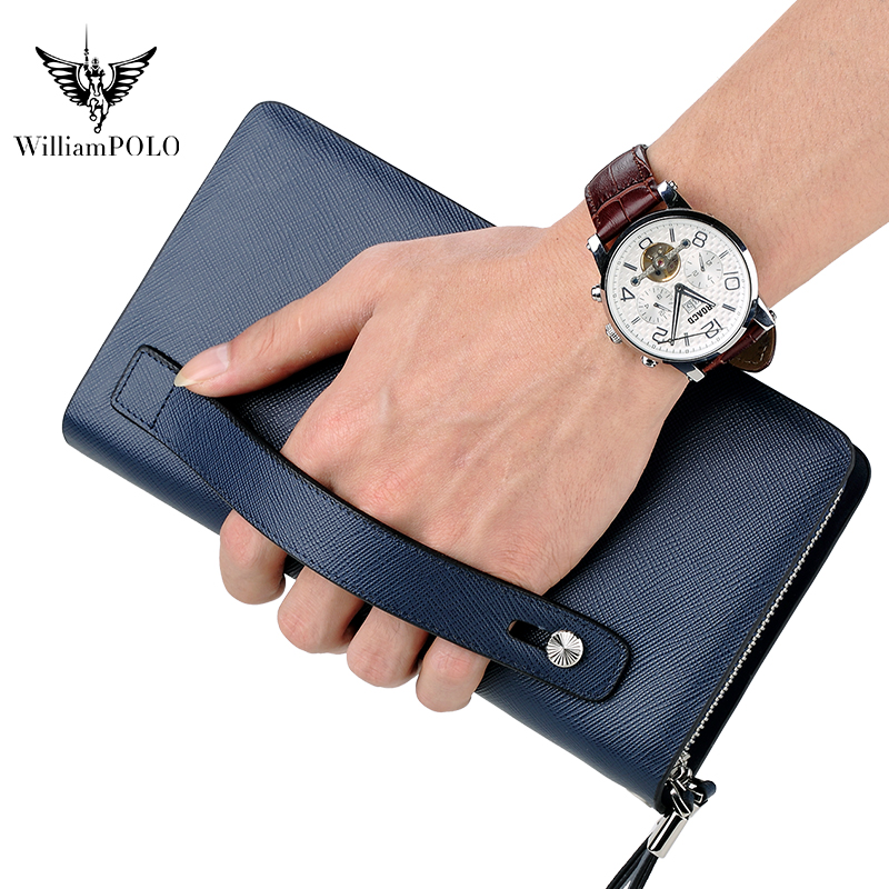Key Holder Leather Pouch - 윌리엄폴로 명품 남성 가죽 클러치 백