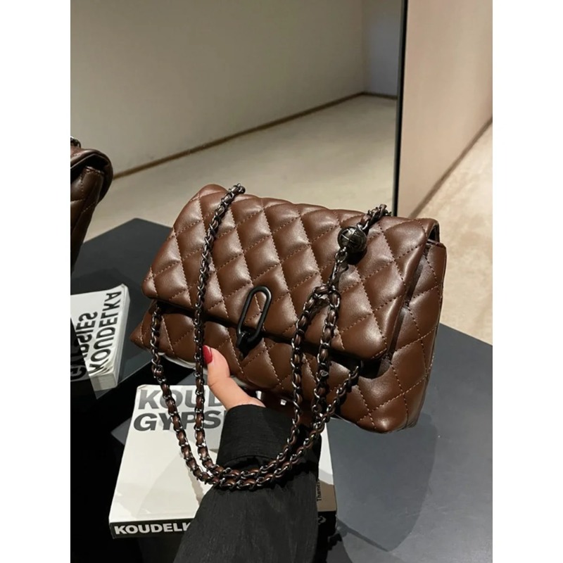 Luxury Bags For School - 2026 여성용 베이지 다이아몬드 퀼트 체인백,