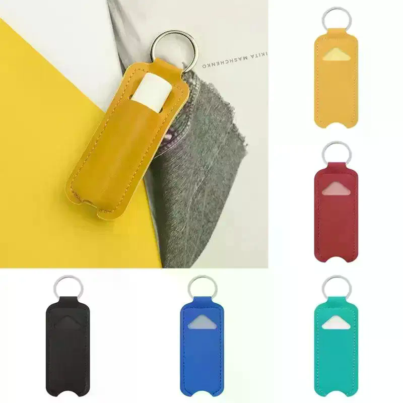 Key Holder Leather Pouch - PU 가죽 립밤 파우치 키링 립스틱
