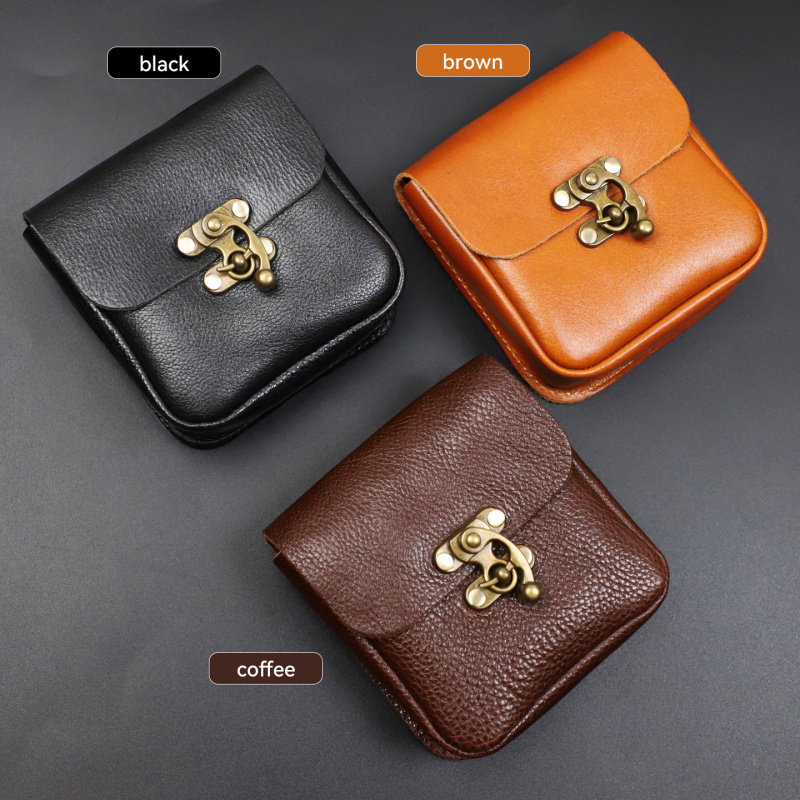 Key Holder Leather Pouch - 부드러운 소가죽 소형 허리 가방 정품