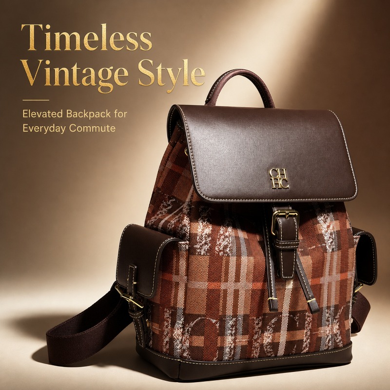 Luxury Bags For School - CHHC 패션 컬러 블록 백팩 데이트