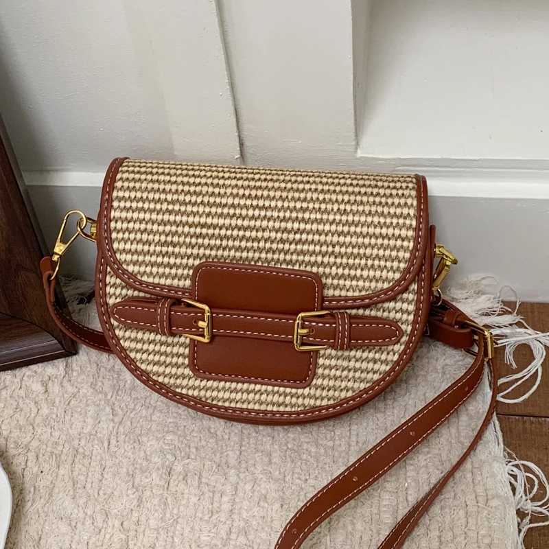 Luxury Bags Leather - 여성을위한 영국 스타일 미니 밀짚 상자