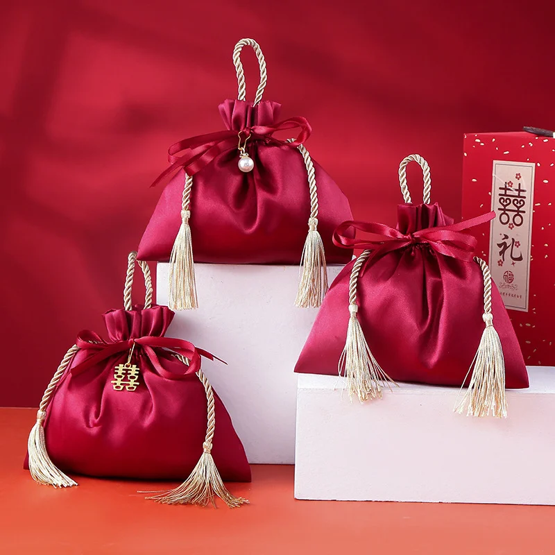 Luxury Bags For School - 럭셔리 포장 드로스트링 벨벳 파우치 실크