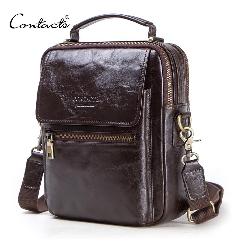 Luxury Bags For Men Brands - CONTACT'S 남성용 새 정품 가죽 메신저
