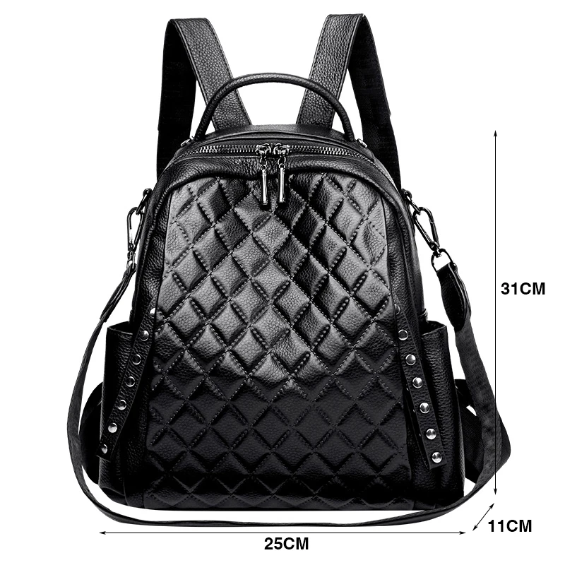 정품 가죽 럭셔리 디자이너 격자 무늬 백팩 십대 소녀용 - Luxury Bags For School 리뷰 및 가격