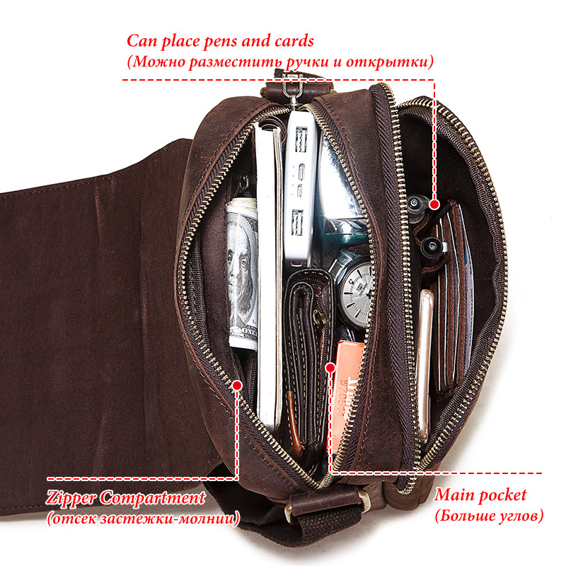 빈티지 크레이지 호스 가죽 남성 메시지 가방, 최고 품 - Luxury Bags For Men Brands 리뷰 및 가격