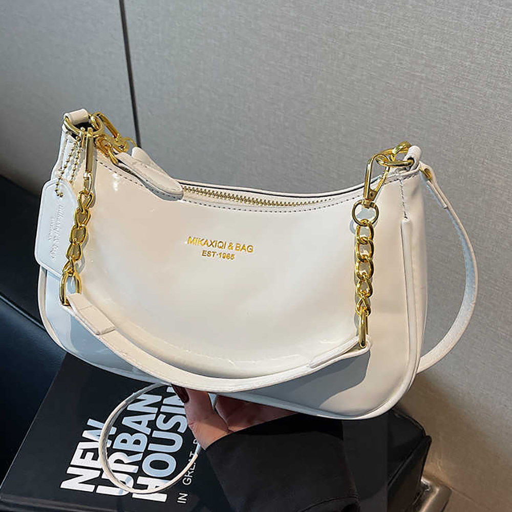 광택 특허 가죽 레드 겨드랑이 가방 여성 고급 반짝 이 - Luxury Bags For School 리뷰 및 가격