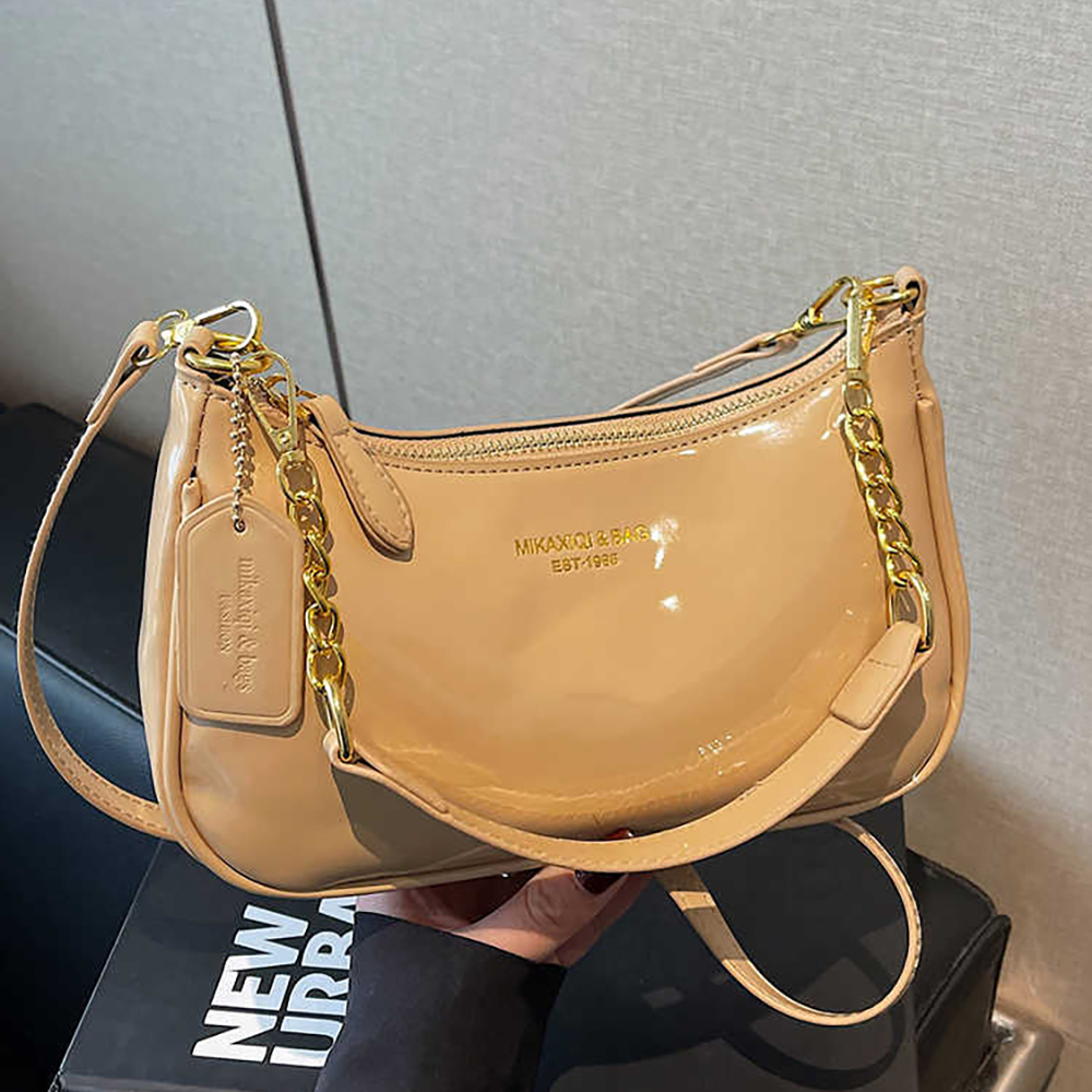 광택 특허 가죽 레드 겨드랑이 가방 여성 고급 반짝 이 - Luxury Bags For School 리뷰 및 가격