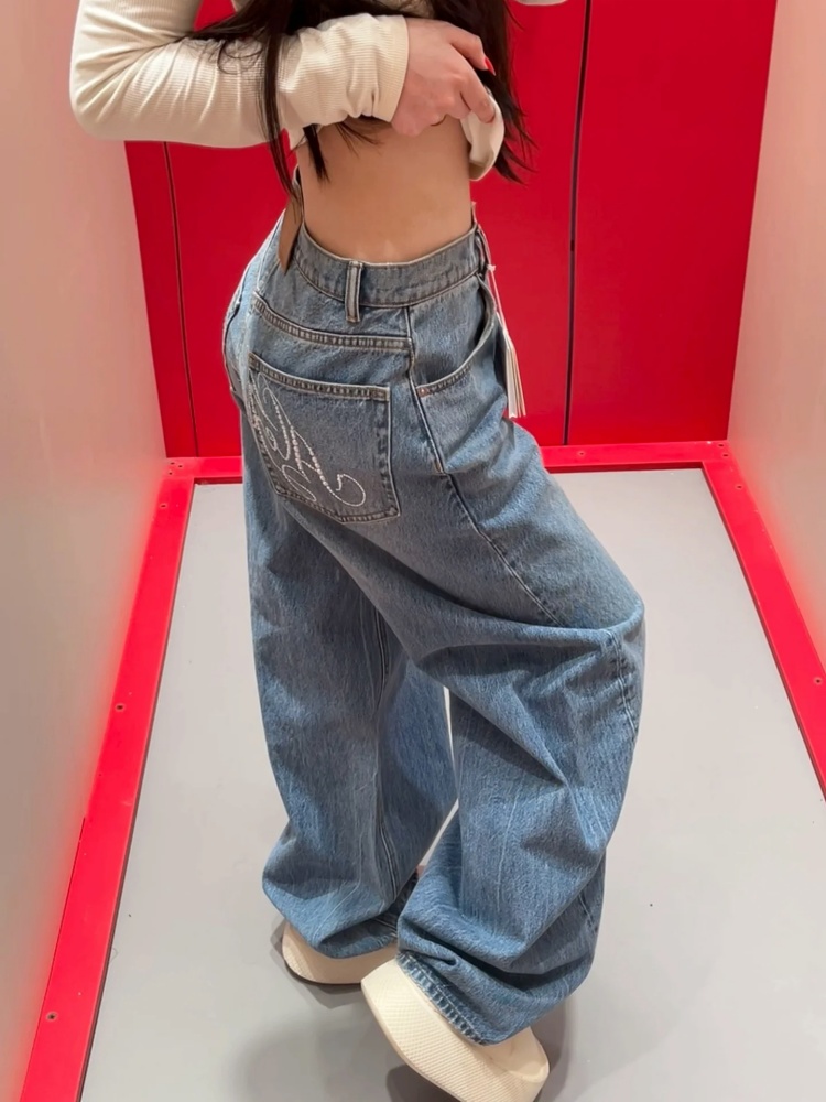 2025 로파 Y2K 스타일 레터 핫픽스 라인스톤 배기 - Luxury Bags Denim 리뷰 및 가격