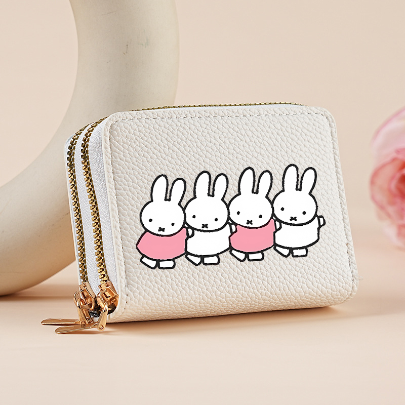 귀여운 미피 토끼 여성용 숏 지갑 PU 가죽 지퍼 지갑 - Key Holder Leather Pouch 리뷰 및 가격