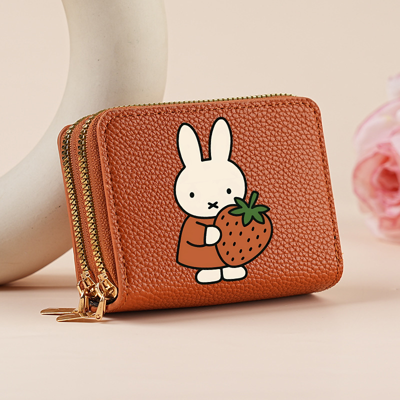 귀여운 미피 토끼 여성용 숏 지갑 PU 가죽 지퍼 지갑 - Key Holder Leather Pouch 리뷰 및 가격