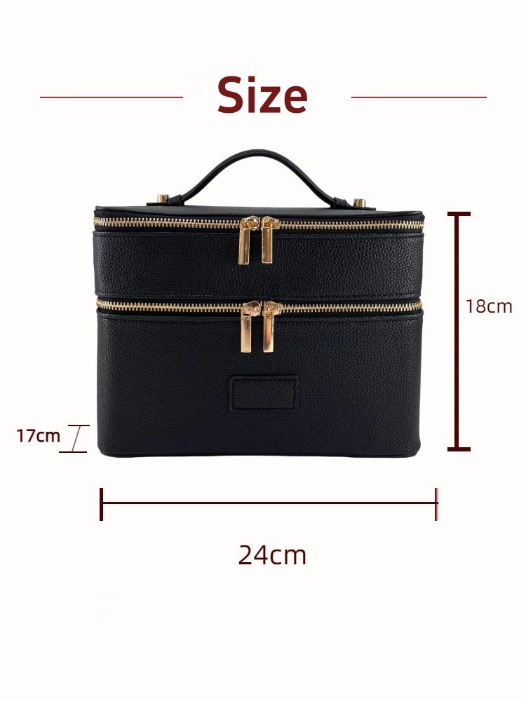 대용량 이중 레이어 고급 화장품 가방, 여행용 탑 핸들 - Luxury Bags Leather 리뷰 및 가격