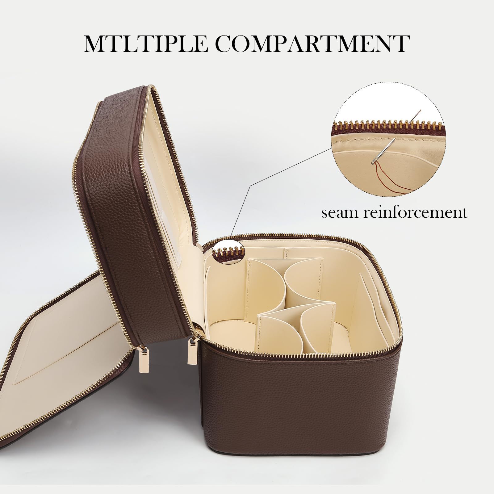 대용량 이중 레이어 고급 화장품 가방, 여행용 탑 핸들 - Luxury Bags Leather 리뷰 및 가격