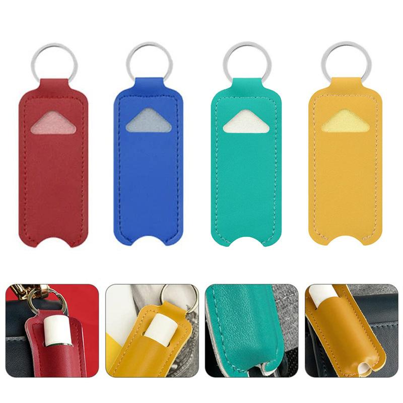 휴대용 립밤 병 포장 커버 키링 PU 가죽 챕스틱 파우 - Key Holder Leather Pouch 리뷰 및 가격