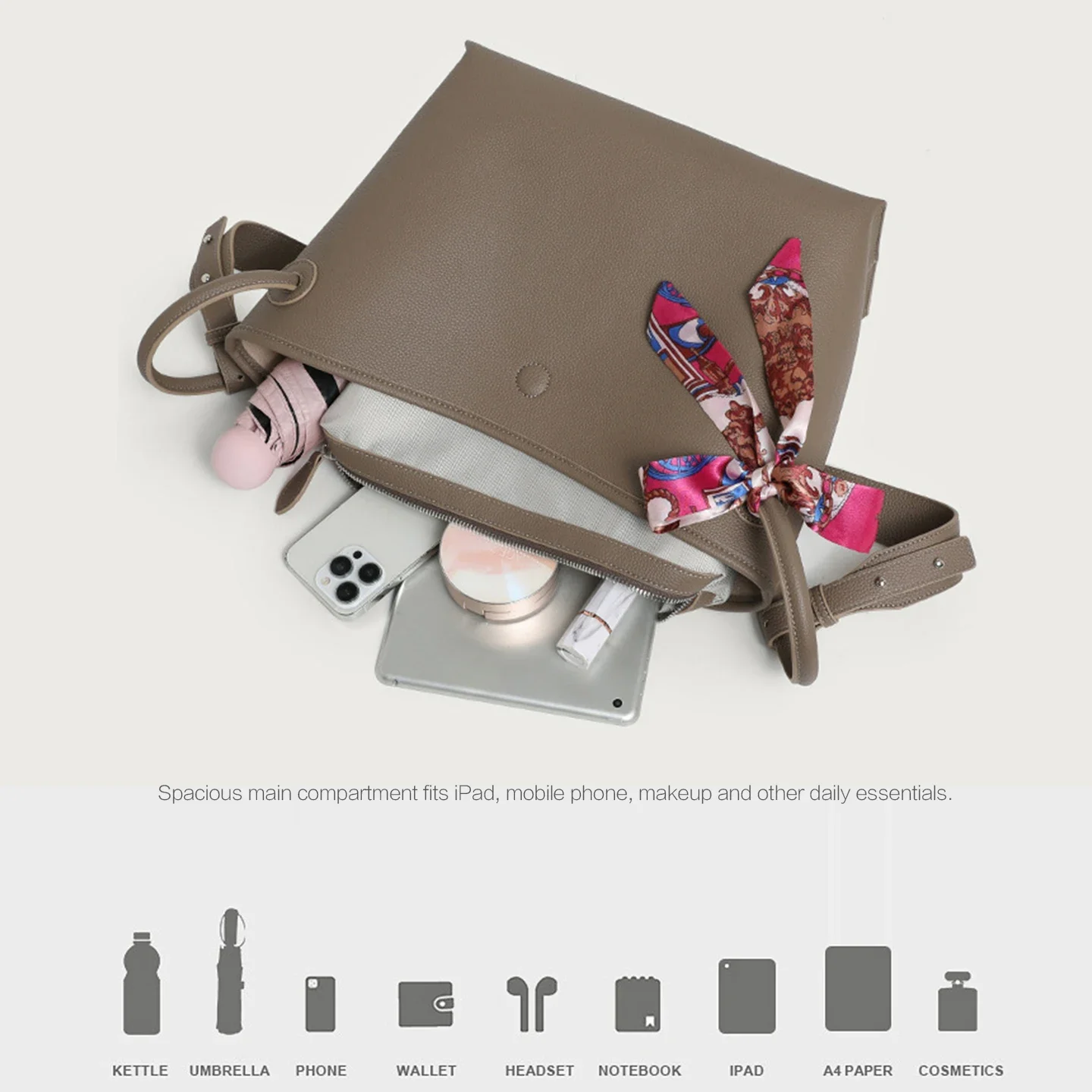 라이트 럭셔리 고급 여성용 토트백 PU 가죽 솔리드 컬 - Luxury Bags Leather 리뷰 및 가격