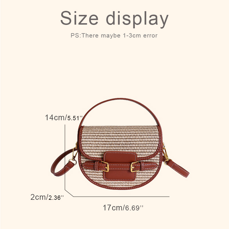 여성을위한 영국 스타일 미니 밀짚 상자 안장 가방 럭셔 - Luxury Bags Leather 리뷰 및 가격