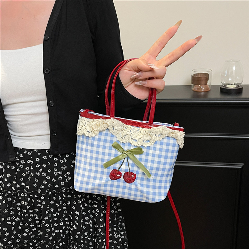 여성용 새 핸드백 한국 체크 무늬 폴카 도트 리본 귀여 - Luxury Bags Brands For Women 리뷰 및 가격