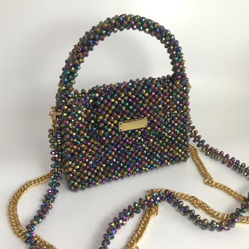 맞춤형 도매 비즈 백, 손으로 짠 다채로운 크리스탈 체 - Luxury Bags Wholesale 리뷰 및 가격