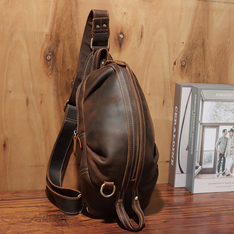 남성용 럭셔리 슬링 체스트 백, 진짜 가죽 다기능 숄더 - Luxury Bags Leather 리뷰 및 가격