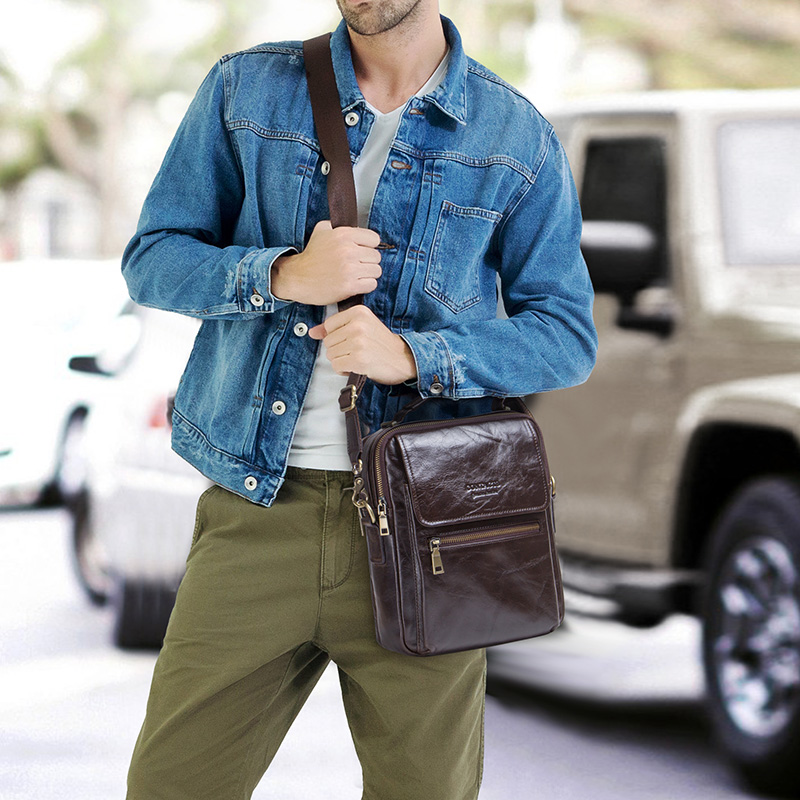 CONTACT'S 남성용 새 정품 가죽 메신저 백 캐주 - Luxury Bags For Men Brands 리뷰 및 가격