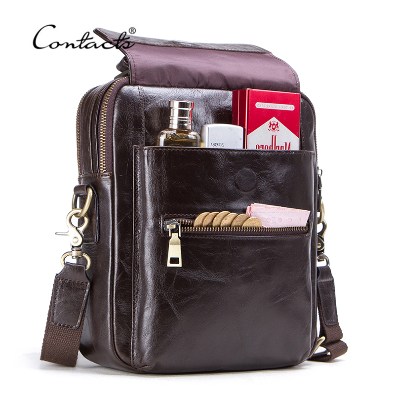 CONTACT'S 남성용 새 정품 가죽 메신저 백 캐주 - Luxury Bags For Men Brands 리뷰 및 가격